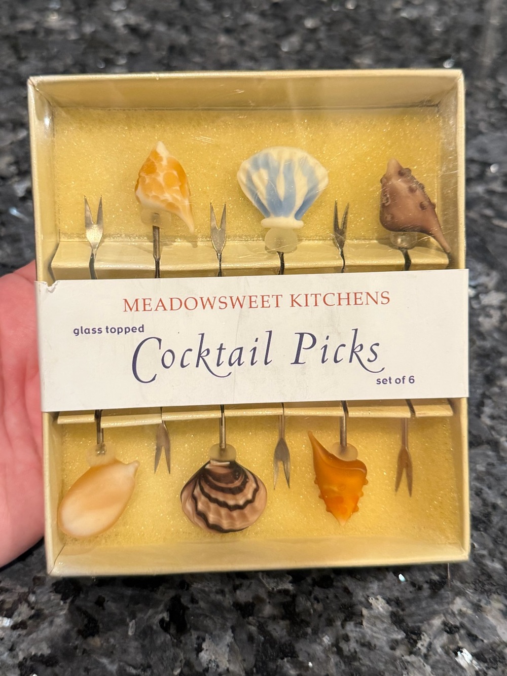 Vintage Cocktail Picks - Shells Coastal Glass
